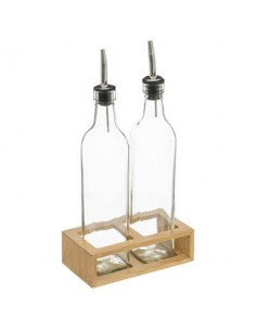 SET 2 BOTTIGLIE 181823 OLIO/ACETO CON VASSOIO su TreG Ingrosso
