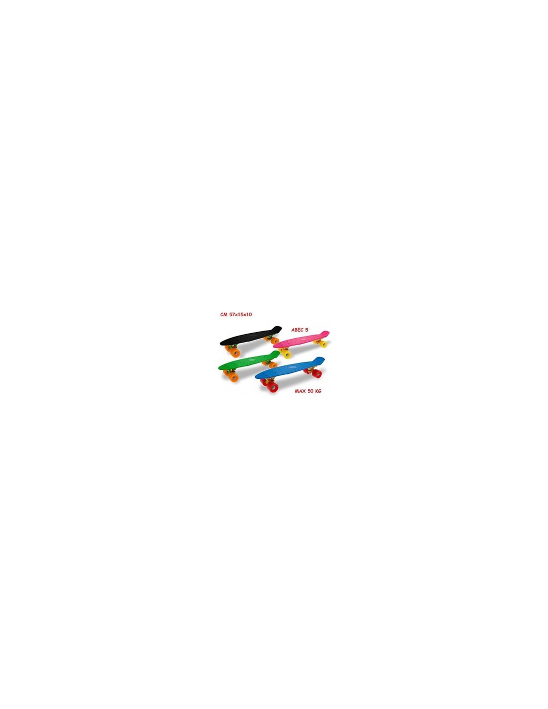 TEOSPORT 51559 SKATEBOARD FLUO 50KG 57CM su TreG Ingrosso