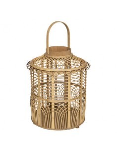 LANTERNA 181478 BAMBOO/VETRO 37X43CM COLORI ASSORTITI su TreG Ingrosso