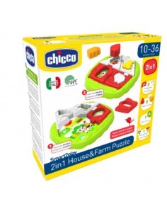 Chicco Puzzle della Fattoria 2in1 - Gioco Educativo con Forme Incastro e Puzzle per Bambini 10 Mesi - 3 Anni