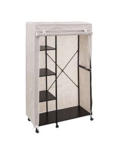 GUARDAROBA 181297 COTONE/METALLO 90X40X165CM BEIGE su TreG Ingrosso