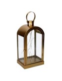 LANTERNA LED METALLO ORO 20X15X39CM su TreG Ingrosso