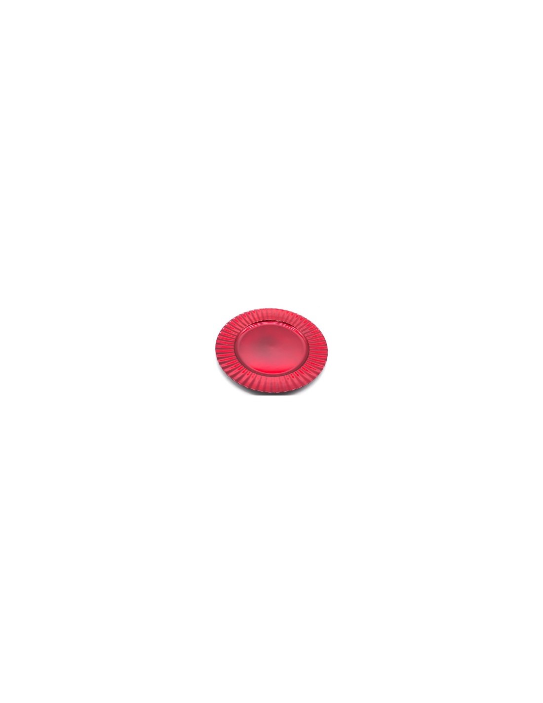 PIATTO PLASTICA A CERCHI D33CM ROSSO su TreG Ingrosso