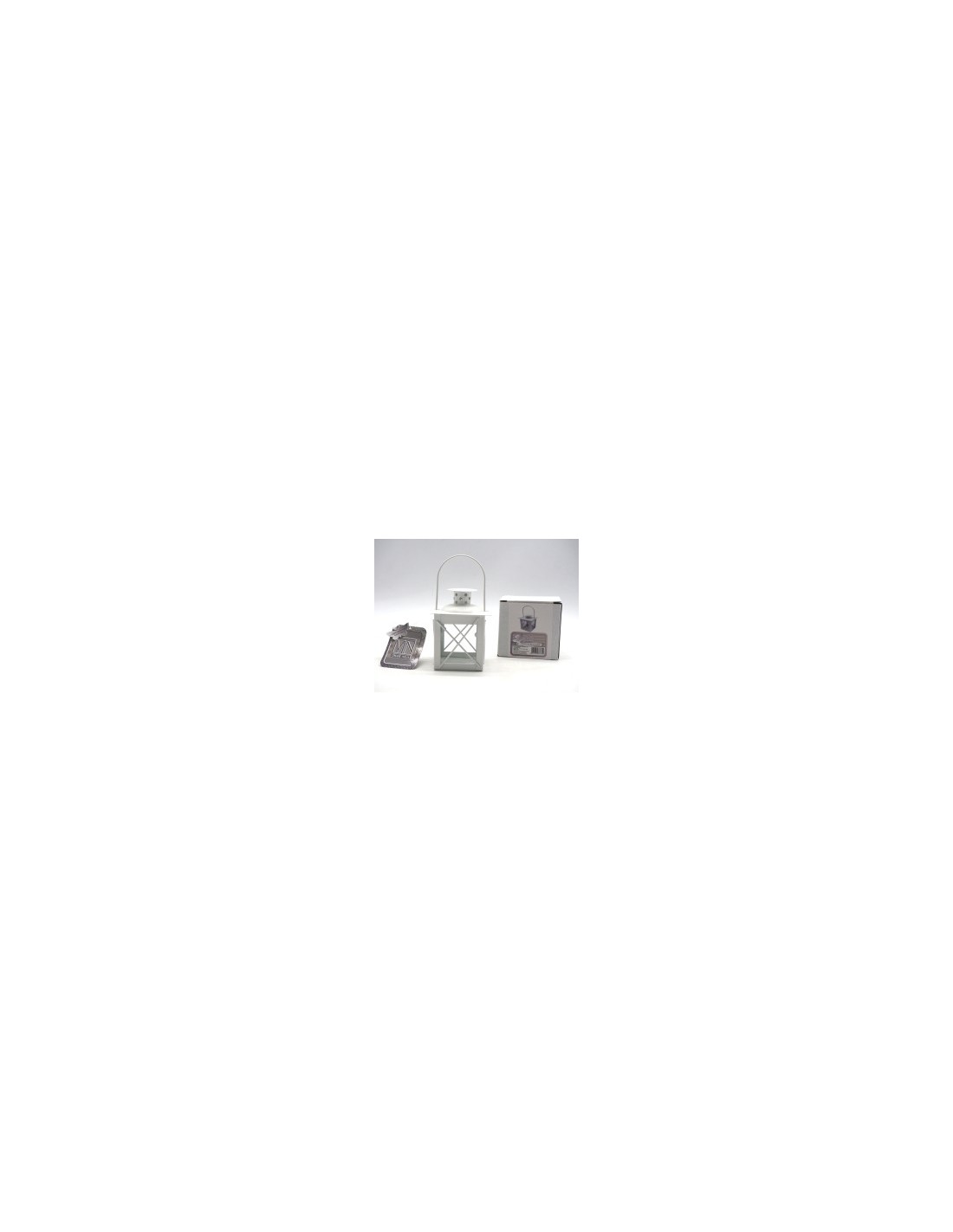 LANTERNA METALLO 16,5X7,5X7,5CM BIANCO su TreG Ingrosso