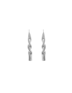 SET 2 CANDELE FIAMMA H14CM SILVER GREY su TreG Ingrosso
