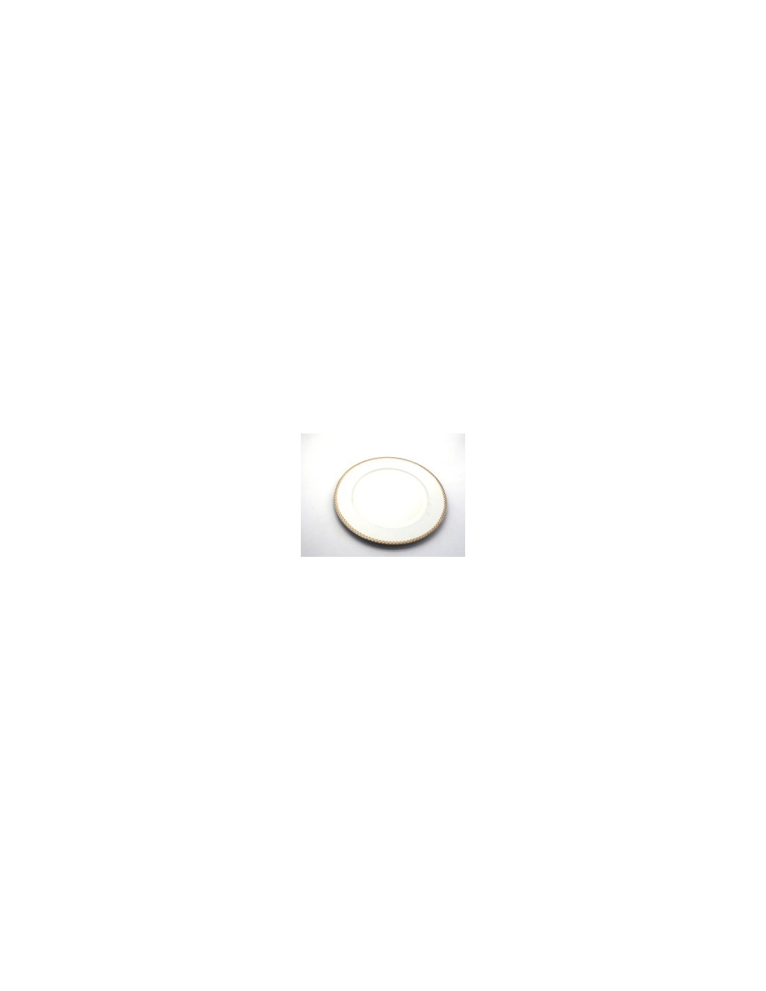 PIATTO PLASTICA CREMA D33CM CON BORDO TRECCIA ORO su TreG Ingrosso
