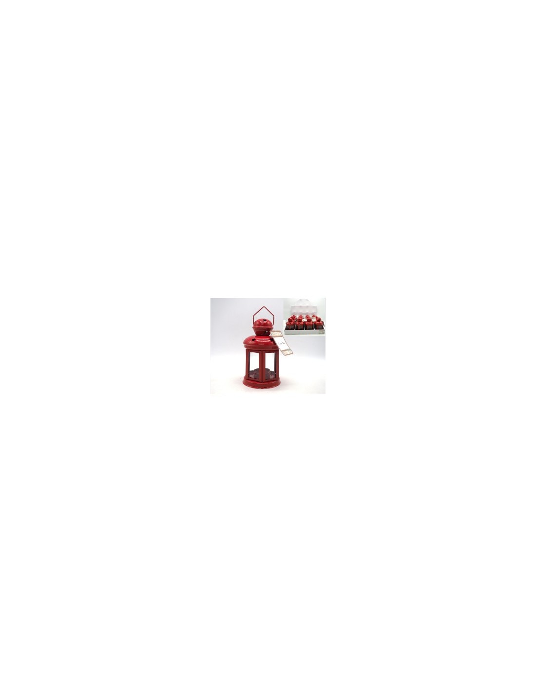 LANTERNA METALLO ROTONDA 20X10CM ROSSO su TreG Ingrosso