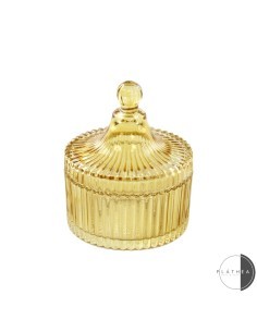 POTICHE VETRO D10X10CM GIALLO