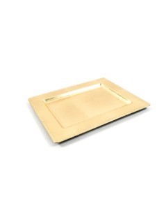 VASSOIO ORO IN PLASTICA 31,5X25X1,5CM su TreG Ingrosso