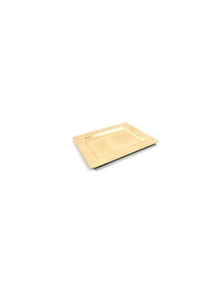 VASSOIO ORO IN PLASTICA 31,5X25X1,5CM su TreG Ingrosso