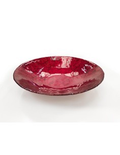 CENTROTAVOLA VETRO ROMANTIC 30CM ROSSO su TreG Ingrosso