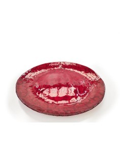SOTTOPIATTO VETRO ROMANTIC 32CM ROSSO su TreG Ingrosso