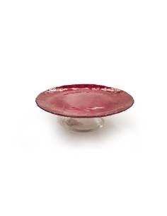 ALZATA VETRO ROMANTIC CON BASE 21X7CM ROSSO su TreG Ingrosso