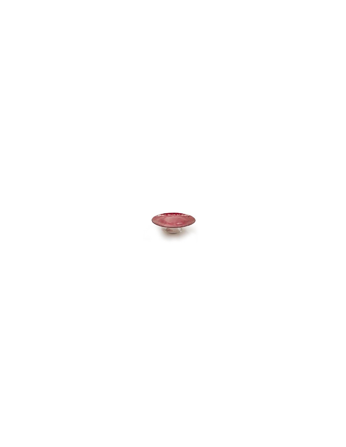 ALZATA VETRO ROMANTIC CON BASE 21X7CM ROSSO su TreG Ingrosso