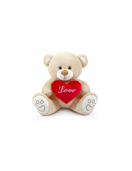 SV ORSO 25131 BEIGE 40CM CON CUORE su TreG Ingrosso