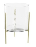 PORTACANDELA PV200158 VETRO/METALLO 18X18X28CM TRASPARENTE su TreG ...