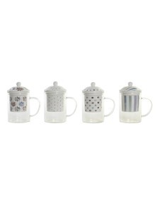 TAZZA DA INFUSIONE PC200254 CERAMICA/VETRO 300ML DECORI ASSORTITI s...