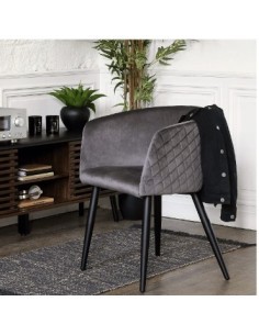 POLTRONA 157153A MARLO VELLUTO GRIGIO su TreG Ingrosso