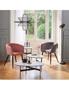 POLTRONA 157153A MARLO VELLUTO GRIGIO su TreG Ingrosso