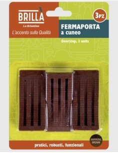 CONF 3PZ FERMAPORTA A CUNEO PLASTICA MARRONE su TreG Ingrosso
