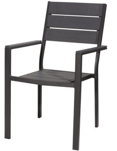 SEDIA TENERIFE C/BRACCIOLI GRIGIO EFFETTO LEGNO su TreG Ingrosso
