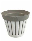 KRETA VASO TONDO 20CM BIANCO/TORTORA su TreG Ingrosso