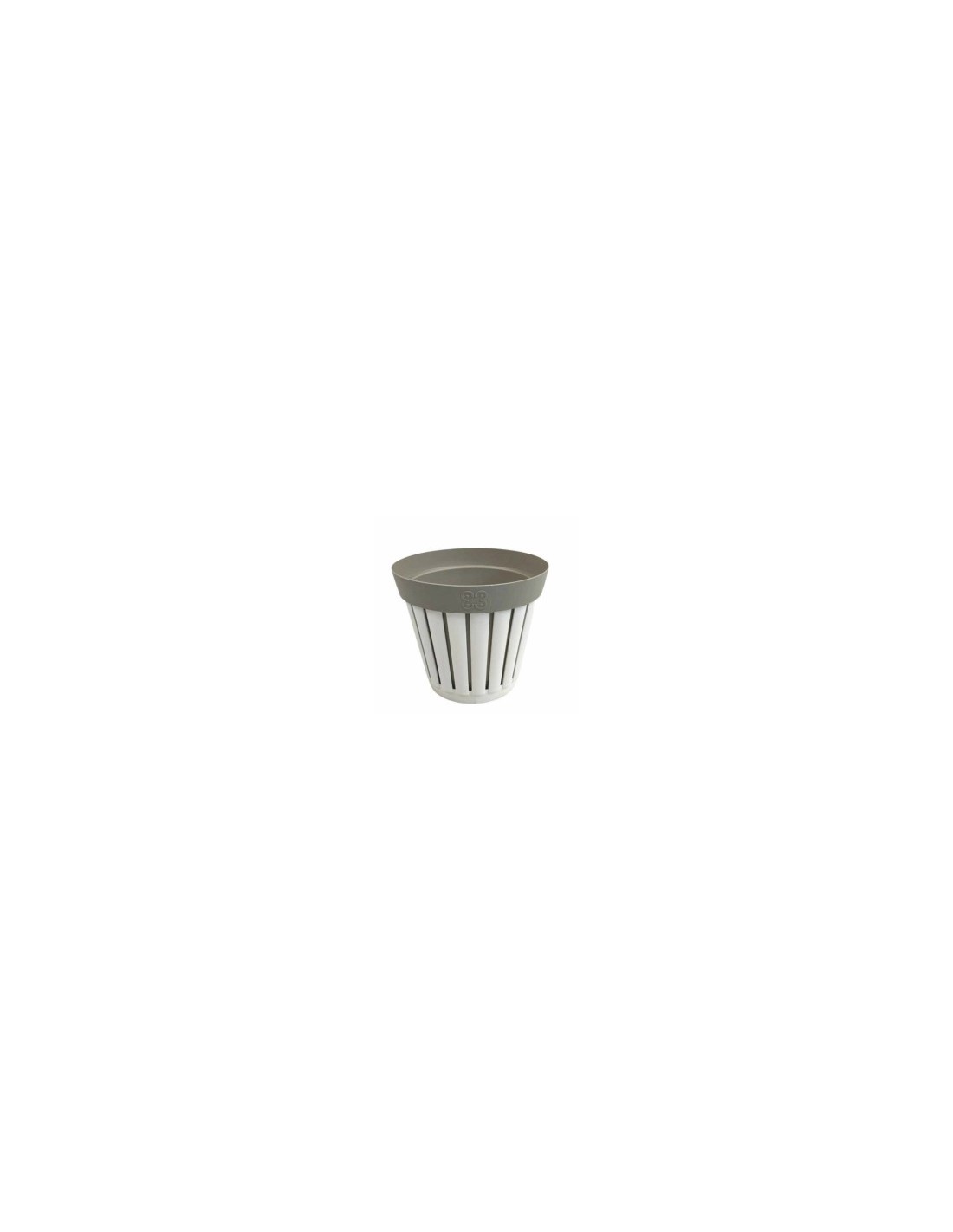 KRETA VASO TONDO 25CM BIANCO/TORTORA su TreG Ingrosso
