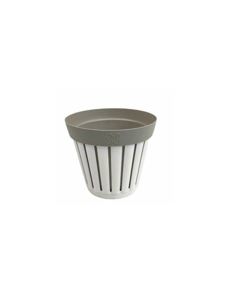 KRETA VASO TONDO 30CM BIANCO/TORTORA su TreG Ingrosso