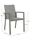 SEDIA 0663302 KONNOR VERDE CON BRACCIOLI su TreG Ingrosso