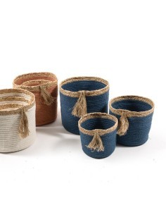 CESTA 17564 2 MIS CORDA 22X19CM COLORI ASSORTITI su TreG Ingrosso