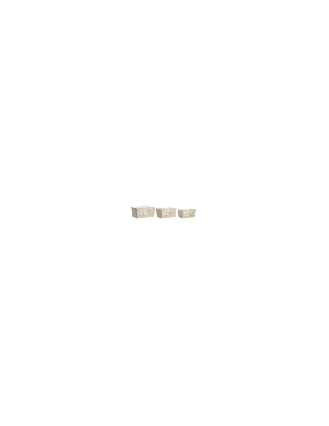 CESTA DC202049 3 MIS COTONE/METALLO BEIGE 40X30X20CM su TreG Ingrosso