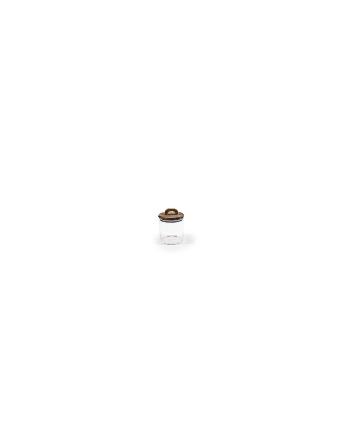 BARATTOLO VETRO 33557 600ML COPERCHIO ACACIA su TreG Ingrosso