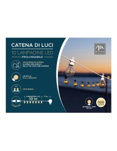 CATENA 10 LAMP LED 38033 FILO BIANCO 10MT BIANCO CALDO su TreG Ingr...