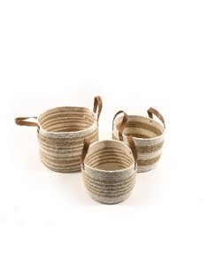 CESTA 37227 3 MIS CORDA CON MANICI 30X20CM su TreG Ingrosso