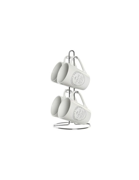 SET 4 TAZZE PC204951 300ML CON SUPPORTO METALLO su TreG Ingrosso