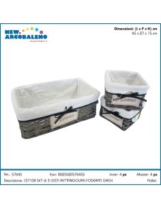 CESTINO 57645 2 MIS HOME VIMINI GRIGIO su TreG Ingrosso