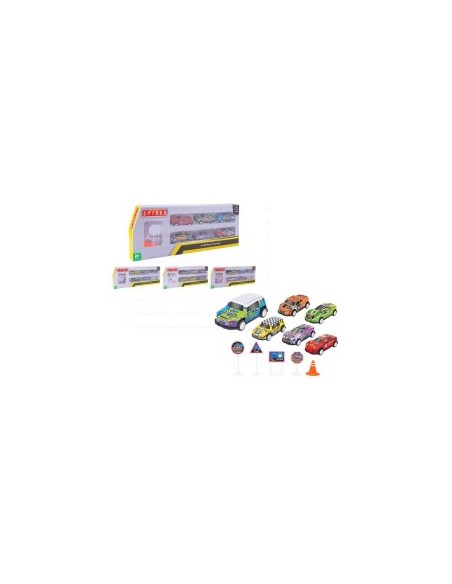 SET 6 AUTO 42029 1:64 DIE CAST CON ACCESSORI su TreG Ingrosso