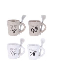 TAZZA MUG 78695 CON CUCCHIAIO 6X7CM ASSORTITO su TreG Ingrosso