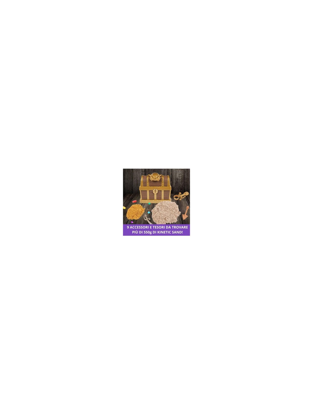 Kinetic Sand, Playset Caccia al Tesoro con Sabbia Dorata e Marrone, 9 Tesori Nascosti, Gioco per Bambini 3+ Anni