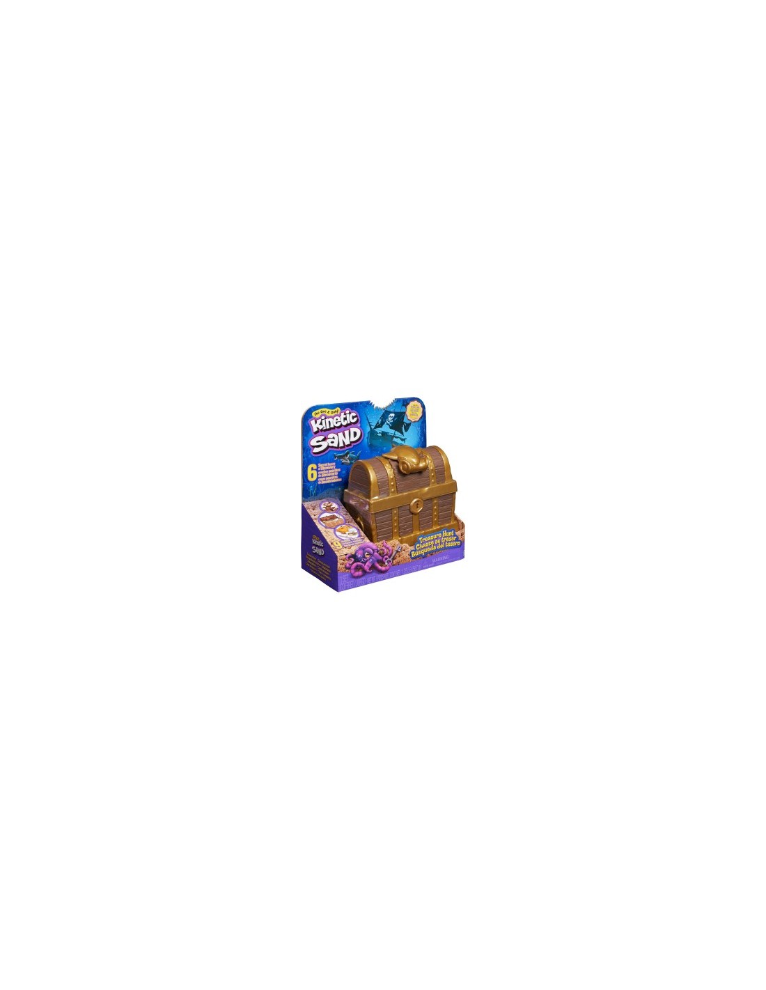 Kinetic Sand, Playset Caccia al Tesoro con Sabbia Dorata e Marrone, 9 Tesori Nascosti, Gioco per Bambini 3+ Anni