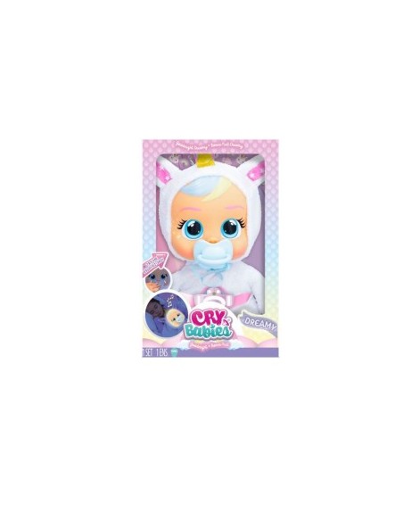 Cry Babies Goodnight Dreamy, Bambola Interattiva con Luce Notturna e Ninne Nanne, Giocattolo per Bambini dai 18 Mesi in Su