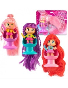 Pinypon Personaggi Long Hair Assortiti, Bambole Pinypon con Capelli Lunghi, Accessori Combinabili, Giocattoli Famosa