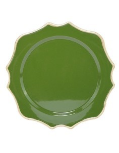 SOTTOPIATTO VERDE BORDO ORO D33CM