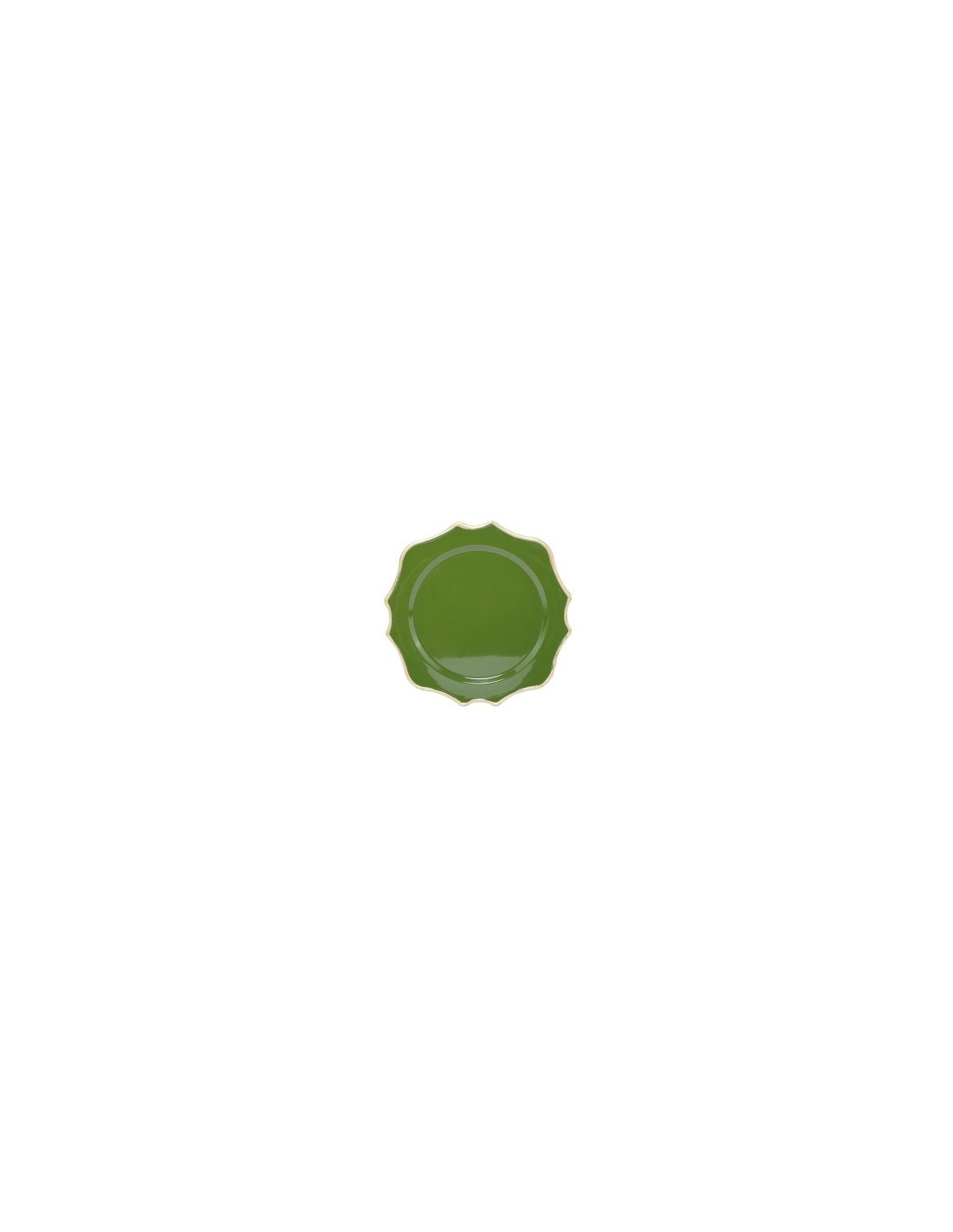 SOTTOPIATTO VERDE BORDO ORO D33CM