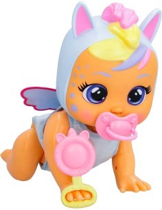 Cry Babies Crawling Jenna, Bambola Interattiva Gattona Davvero, Piange Lacrime Vere, Giocattolo per Bambini +18 Mesi