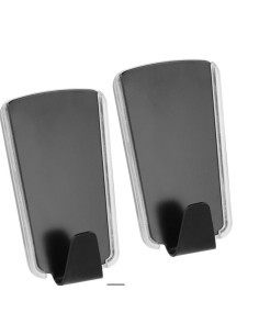 BLISTER 2 GANCI 291021 INOX NERO ADESIVI