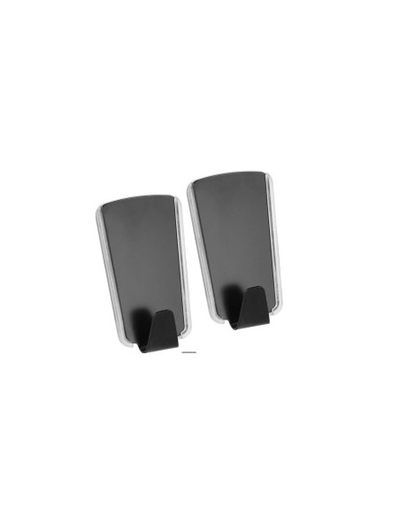 BLISTER 2 GANCI 291021 INOX NERO ADESIVI