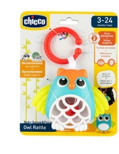 Chicco Sonaglio Musicale a Forma di Gufo - Trillino Elettronico per Bambini 6-36 Mesi
