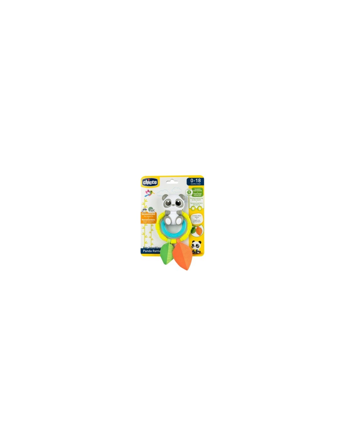 Chicco Sonaglio Panda - Massaggiagengive e Gioco Sensoriale per Neonati, Facile da Afferrare e Divertente