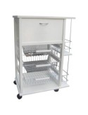 CARRELLO VESUVIO PORTAPANE CON PORTABOTTIGLIE BIANCO MASLEGNO su Tr...